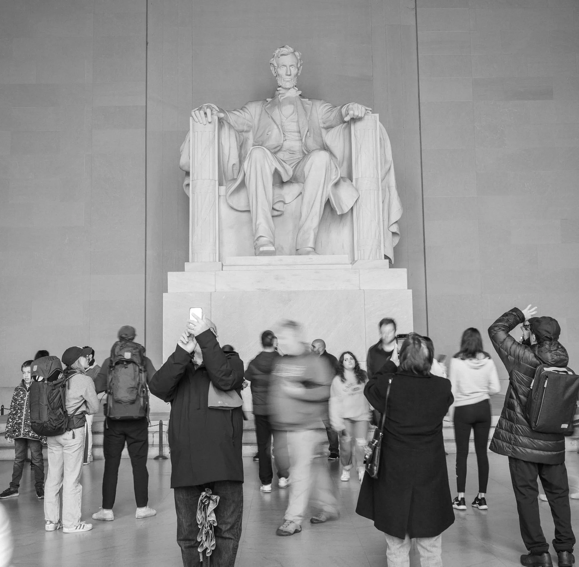 Student group educational tour at the Lincoln Memorial in Washington DC by private limousine